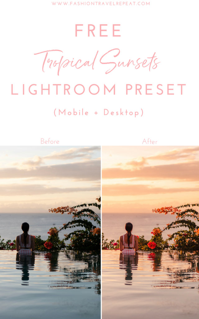 Free sunrise and sunset preset for editing your photos in Adobe Lightroom. Learn to edit your pictures in Lightroom and become a better travel photographer! #lightroom #lightroompresets #presets #adobelightroom #photography #photoediting #travelphotography
