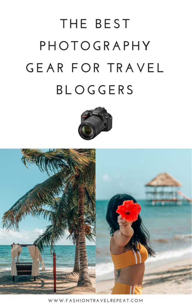 The best travel photography gear that I use to create beautiful travel photos. It includes a Nikon DSLR D5600 camera and lenses, MeFoto tripod, a DJI Mavic Air Drone, a GorPro Hero and dome attachment and other camera accessories #photographygear #travelbloggergear #camera #photographyequipment #travelblogger #travelphotos #travelbloggerequipment #photographyequipment #dslrcamera