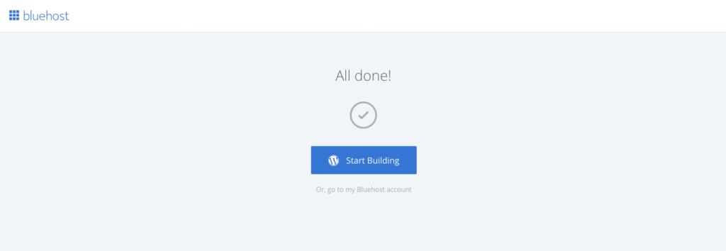 screenshot of bluehost