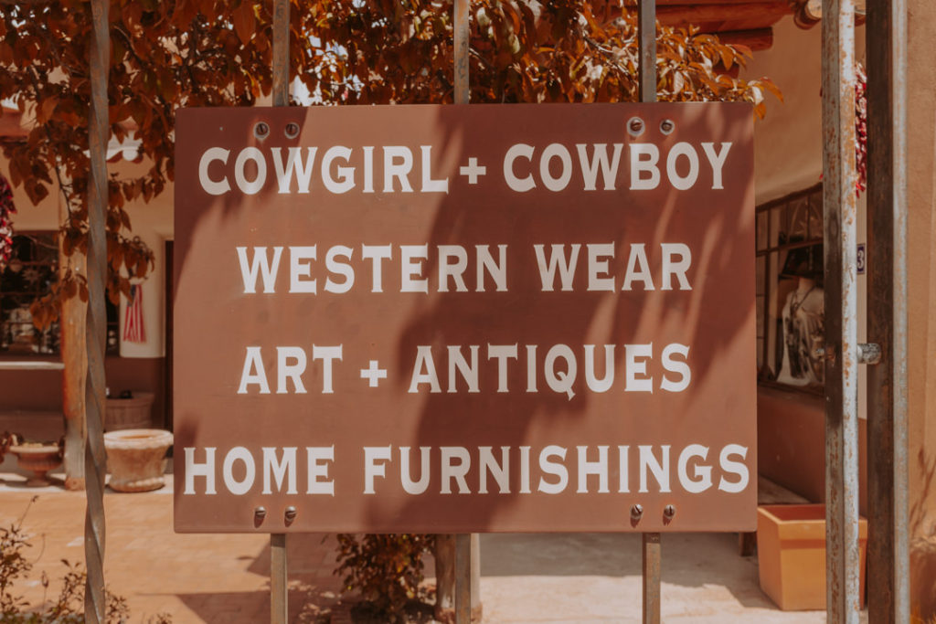 Sign for western wear shop