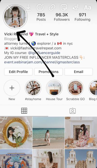 Screenshot of Instagram showing how to find aesthetic and cute Instagram story stickers / GIFs