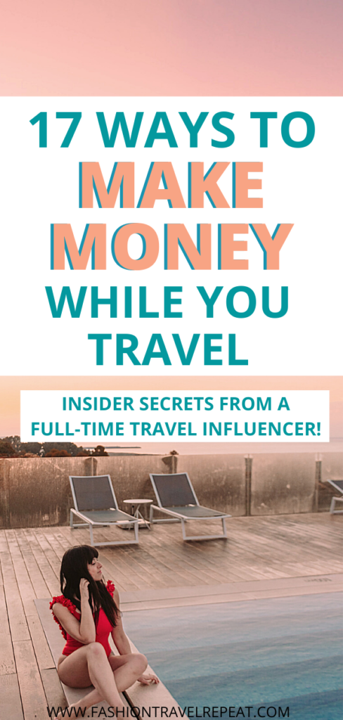 How do influencers make money? How can I make money while I travel the world? This post includes 17 different income streams, including passive income, that influencers use to make a living while they travel #influencer #instagraminfluencer #travelblogger